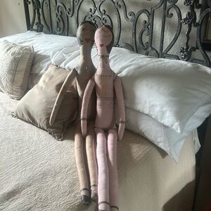 Vintage Long Cloth Dolls Asleep One Side Awake on the Other